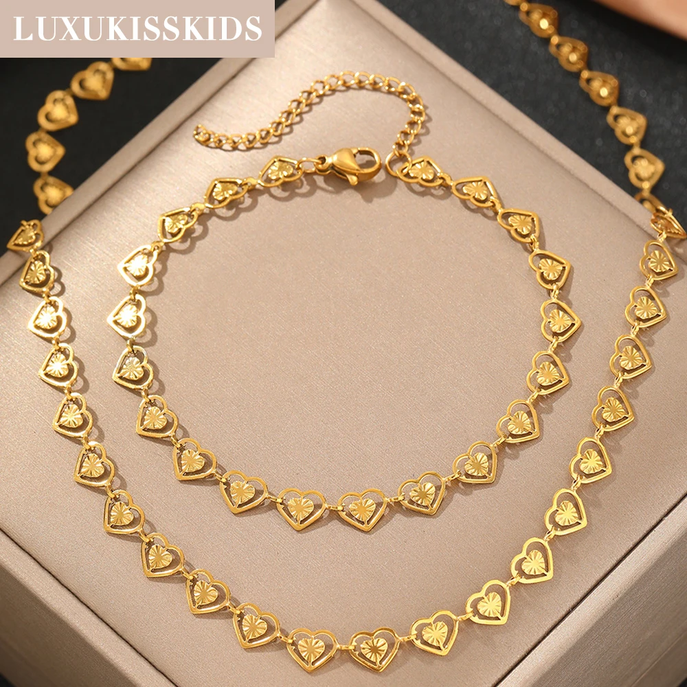 Conjunto Feminino Coração LUXUKISSKIDS – Colar, Brincos e Pulseira - Imagem 12